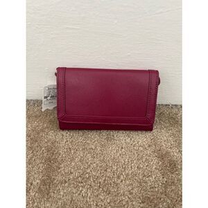 Neiman Marcus Leather Wallet wristlet pink leather versatile luxury Business New